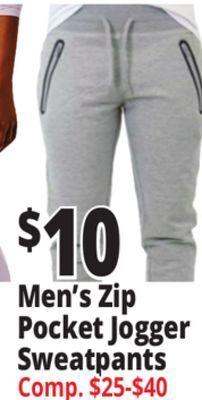 Ocean State Job Lot Men's zip pocket jogger sweatpants offer