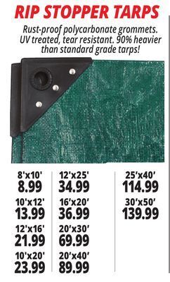 Ocean State Job Lot Rip stopper tarps offer
