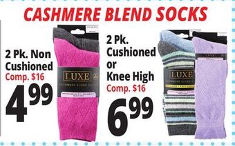 Ocean State Job Lot Cashmere blend socks offer