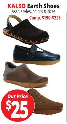 Ocean State Job Lot Kalso earth shoes offer