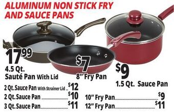 Ocean State Job Lot Aluminum non stick fry and sauce pans offer