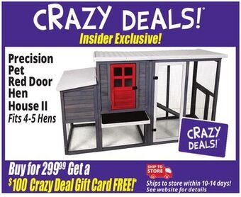 Ocean State Job Lot Precision pet red door hen house ii offer