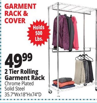 Ocean State Job Lot 2 tier rolling garment rack offer