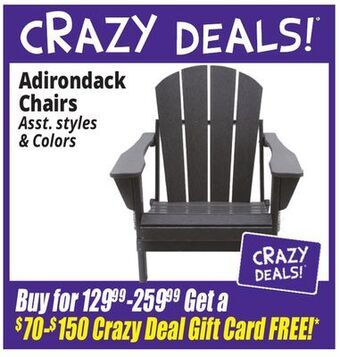 Ocean State Job Lot Adirondack chairs offer