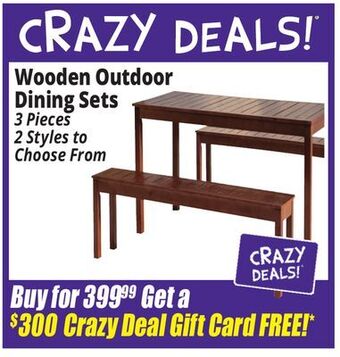 Ocean State Job Lot Wooden outdoor dining sets offer