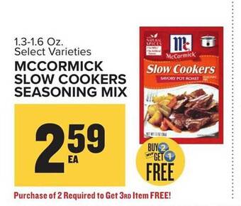Food Lion Mccormick slow cookers seasoning mix offer