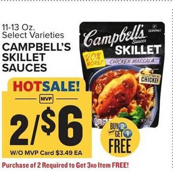 Food Lion Campbell's skillet sauces offer
