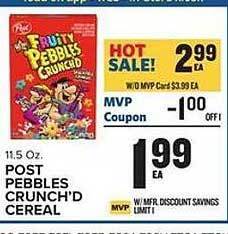 Food Lion Post pebbles crunch'd cereal offer