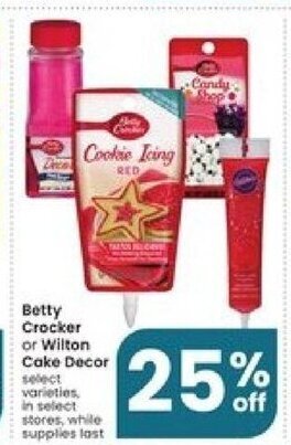 Albertsons Betty Crocker or Wilton Cake Decor offer