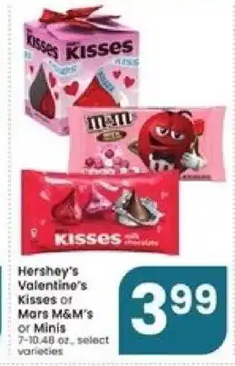Albertsons Hershey's Valentine's Kisses or Mars M&M's or Minis 7-10.48 oz offer