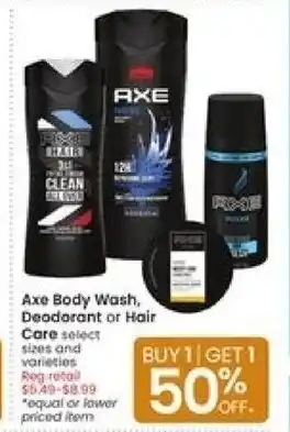Albertsons Axe Body Wash, Deodorant or Hair Care offer