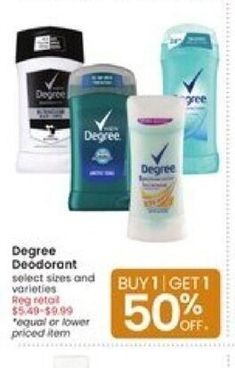 Albertsons Degree Deodorant offer