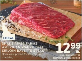 Albertsons Snake River Farms American Wagyu Beef Sirloin Bavette Steak offer