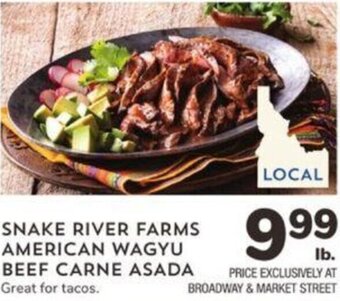 Albertsons Snake River Farms American Wagyu Beef Carne Asada offer