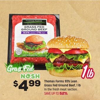 Grocery Outlet Thomas farms 93% lean grass fed ground beef, 1 lb offer