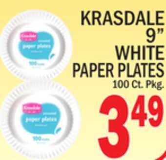 C Town Krasdale 9" white paper plates offer