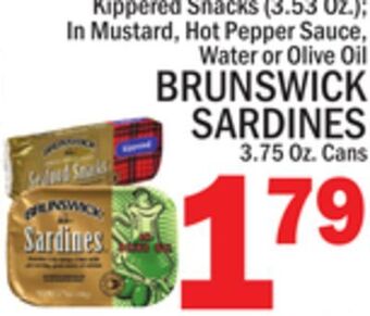 C Town Brunswick sardines 3.75 oz. cans offer