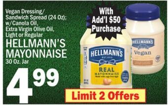 C Town Hellmann's mayonnaise 30 oz. jar offer