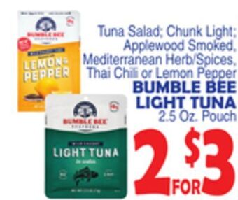 Bravo Supermarkets Bumble bee light tuna offer