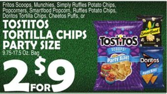 Bravo Supermarkets Tostitos tortilla chips party size offer