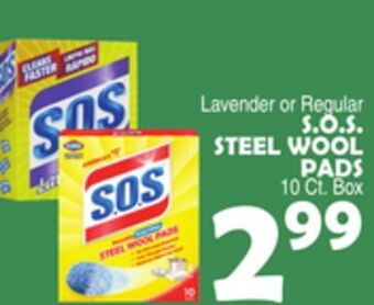 Bravo Supermarkets S. o. s. steel wool pads offer