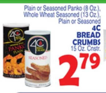 Bravo Supermarkets 4c bread crumbs, 15 oz. cnstr offer