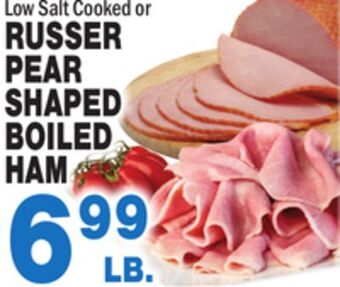 Bravo Supermarkets Russer pear shaped boiled ham offer