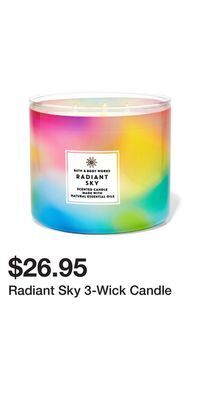Bath & Body Works Radiant sky 3-wick candle offer