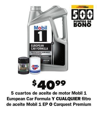 Advance Auto Parts 5 cuartos de aceite de motor híbrido valvoline y 1 filtro de aceite fram titanium o carquest premium offer