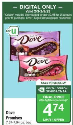 ACME Dove promises offer