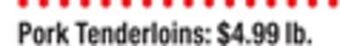 ACME Pork tenderloins offer