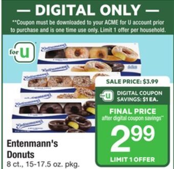ACME Entenmann's donuts offer