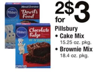ACME Pillsbury cake mix 15.25 oz. pkg., brownie mix 18.4 oz. pkg. offer