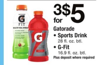 ACME Gatorade sports drink 28 fl. oz. btl., g - fit 16.9 fl. oz. btl. offer