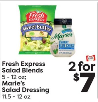 Weis Markets Fresh express salad blends 5-12 oz marie's salad dressing 11.5-12 oz offer