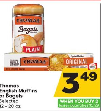 Weis Markets Thomas english muffins or bagels offer