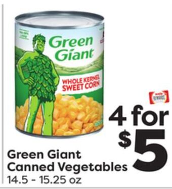 Weis Markets Green giant canned vegetables offer