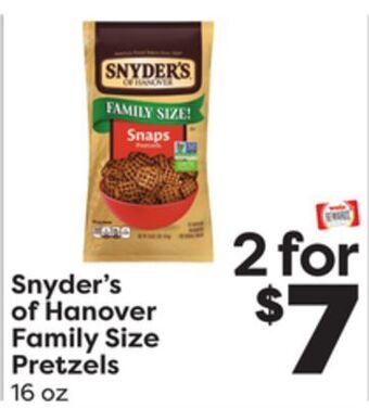 Weis Markets Snyder's of hanover family size pretzels offer