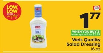 Weis Markets Weis quality salad dressing offer