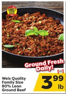 Weis Markets Weis quality family size 80% lean ground beef offer