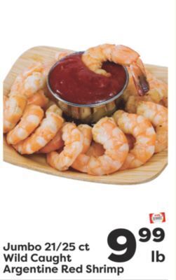 Weis Markets Jumbo 21/25 ct wild caught argentine red shrimp offer