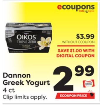 Weis Markets Dannon greek yogurt offer