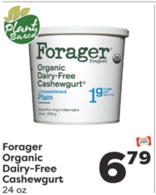 Weis Markets Forager organic dairy-free cashewgurt offer