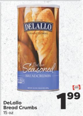 Weis Markets Delallo bread crumbs offer