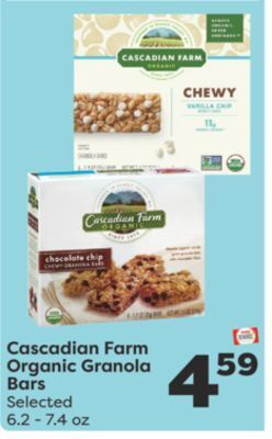Weis Markets Cascadian farm organic granola bars offer