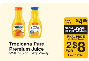 Fairway Store Market Tropicana pure premium juice offer