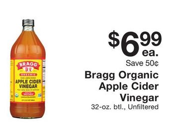 Fairway Store Market Bragg organic apple cider vinegar offer