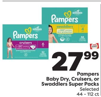 Weis Markets Pampers baby dry, cruisers, or swaddlers super packs offer