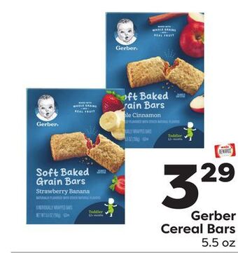 Weis Markets Gerber cereal bars offer