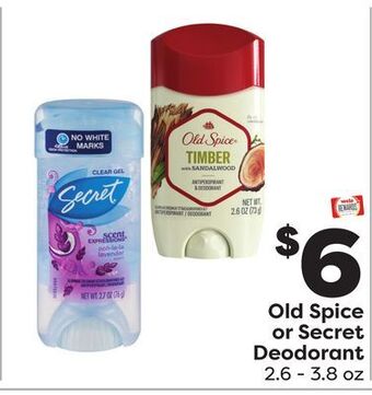Weis Markets Old spice or secret deodorant offer